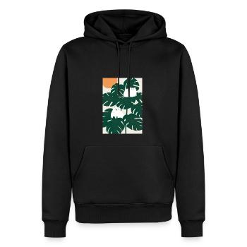 Katzen auf Leafs - Männer Premium Bio Hoodie - Schwarz - Vorne - Nico (187cm)