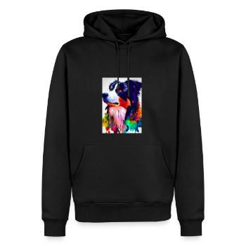 Bunter Border Collie - Männer Premium Bio Hoodie - Schwarz - Vorne - Nico (187cm)