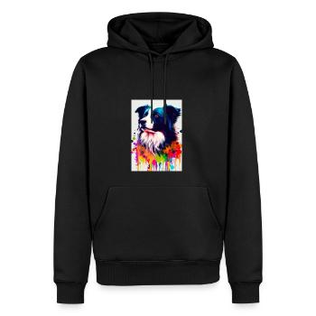 Bunter Border Collie - Männer Premium Bio Hoodie - Schwarz - Vorne - Nico (187cm)