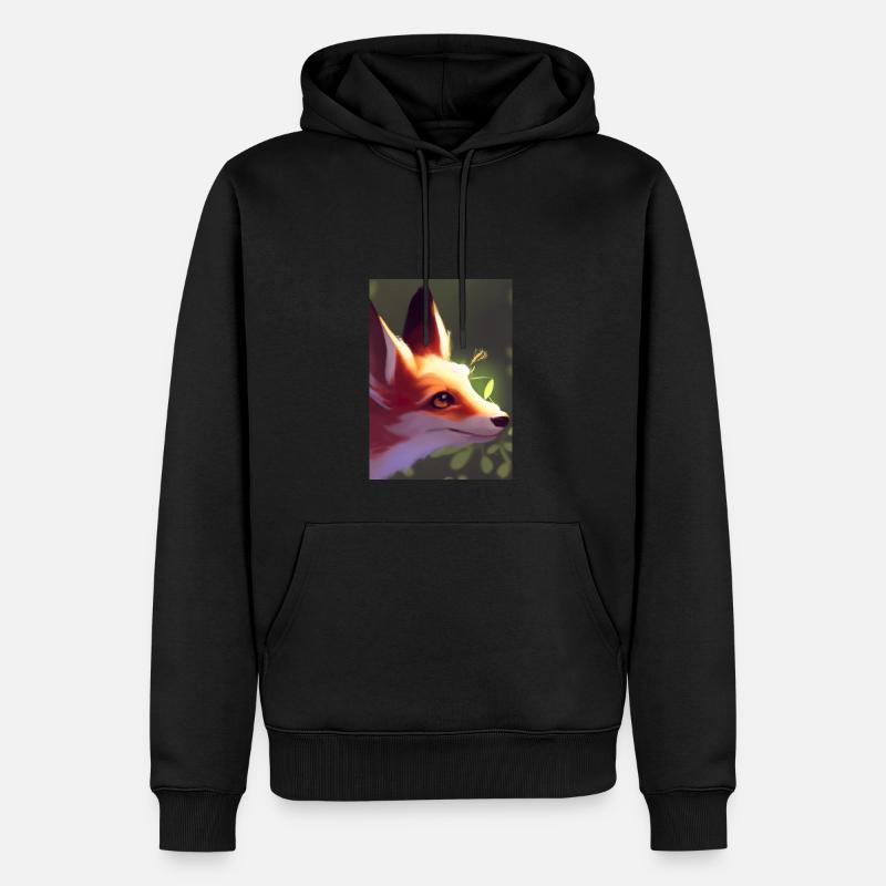 Niedliche Fuchs-Malerei - Männer Premium Bio Hoodie - Schwarz