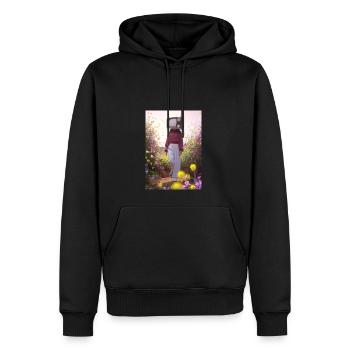 Flower TV Frauen - Männer Premium Bio Hoodie - Schwarz - Vorne - Nico (187cm)