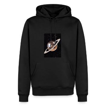 Funky Planet - Männer Premium Bio Hoodie - Schwarz - Vorne - Nico (187cm)