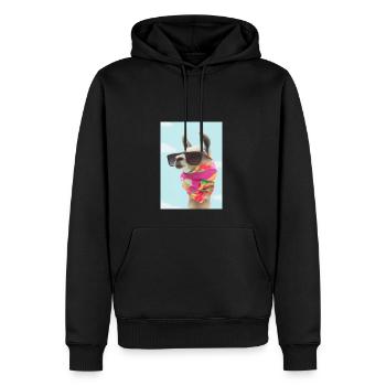 Ferienmode Lama - Männer Premium Bio Hoodie - Schwarz - Vorne - Nico (187cm)