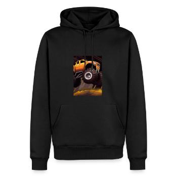 Monstertruck in der Arena - Männer Premium Bio Hoodie - Schwarz - Vorne - Nico (187cm)