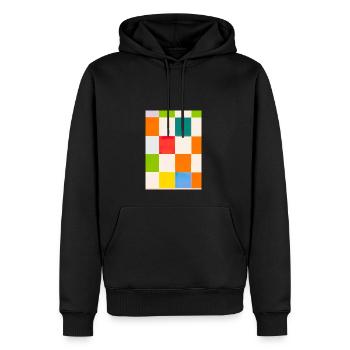 Muster der Würfelfarben - Männer Premium Bio Hoodie - Schwarz - Vorne - Nico (187cm)