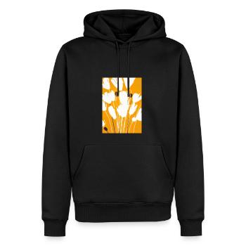 Weiße Blumen - Männer Premium Bio Hoodie - Schwarz - Vorne - Nico (187cm)