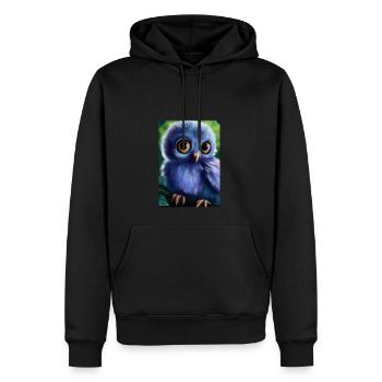 Baby-Kauz - Männer Premium Bio Hoodie - Schwarz - Vorne - Nico (187cm)