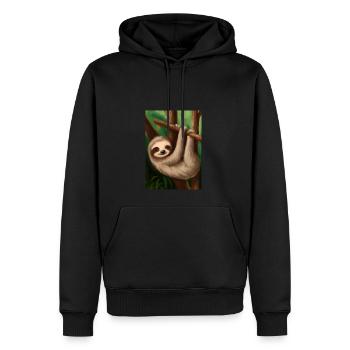 Baby-Faultier - Männer Premium Bio Hoodie - Schwarz - Vorne - Nico (187cm)