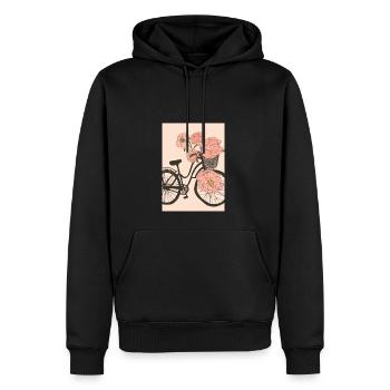 Fahrrad mit Blumen - Männer Premium Bio Hoodie - Schwarz - Vorne - Nico (187cm)