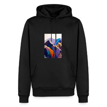 Bunte Berge - Männer Premium Bio Hoodie - Schwarz - Vorne - Nico (187cm)