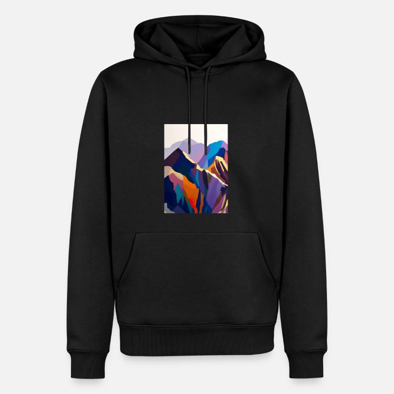 Bunte Berge - Männer Premium Bio Hoodie - Schwarz