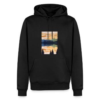 Waldmalerei - Männer Premium Bio Hoodie - Schwarz - Vorne - Nico (187cm)