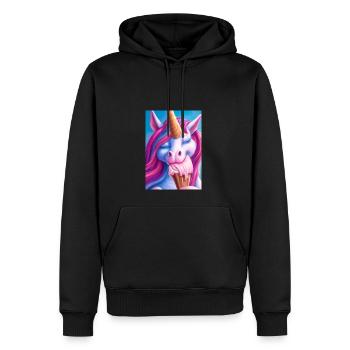 Eiscreme Einhorn - Männer Premium Bio Hoodie - Schwarz - Vorne - Nico (187cm)