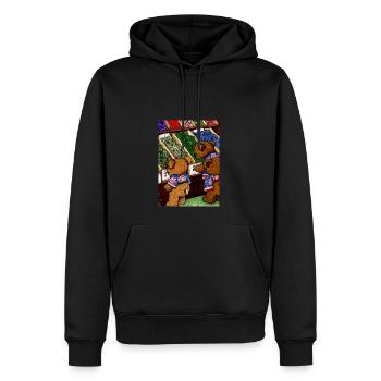 Japanische Teddybären Einkaufen - Männer Premium Bio Hoodie - Schwarz - Vorne - Nico (187cm)