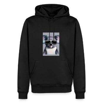 Koala mit Sonnenbrille - Männer Premium Bio Hoodie - Schwarz - Vorne - Nico (187cm)