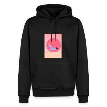 Minimales Einhorn - Männer Premium Bio Hoodie - Schwarz - Vorne - Nico (187cm)