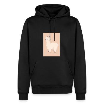 Pastell-Alpaka - Männer Premium Bio Hoodie - Schwarz - Vorne - Nico (187cm)