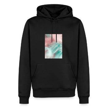 Pastellfarbene Federn - Männer Premium Bio Hoodie - Schwarz - Vorne - Nico (187cm)