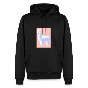 Pastell-Alpaka - Männer Premium Bio Hoodie - Schwarz - Vorne - Nico (187cm)