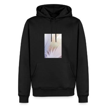 Pastellfarbene Federn - Männer Premium Bio Hoodie - Schwarz - Vorne - Nico (187cm)