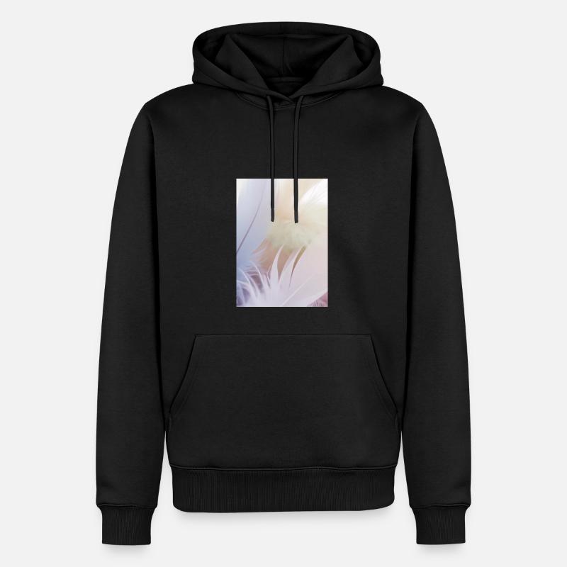 Pastellfarbene Federn - Männer Premium Bio Hoodie - Schwarz