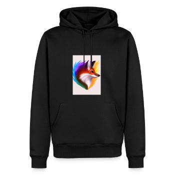 Regenbogenfuchs - Männer Premium Bio Hoodie - Schwarz - Vorne - Nico (187cm)