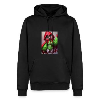 Erdbeervogel - Männer Premium Bio Hoodie - Schwarz - Vorne - Nico (187cm)