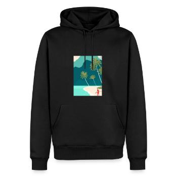 Surfen Strand - Männer Premium Bio Hoodie - Schwarz - Vorne - Nico (187cm)