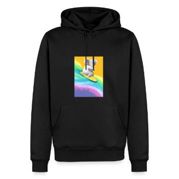 Surfender Regenbogen-Koala - Männer Premium Bio Hoodie - Schwarz - Vorne - Nico (187cm)