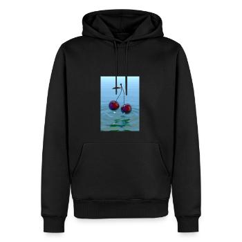 Zwei Kirschen - Männer Premium Bio Hoodie - Schwarz - Vorne - Nico (187cm)