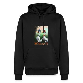 Zwei Enten - Männer Premium Bio Hoodie - Schwarz - Vorne - Nico (187cm)