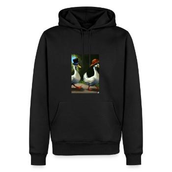 Zwei Enten - Männer Premium Bio Hoodie - Schwarz - Vorne - Nico (187cm)