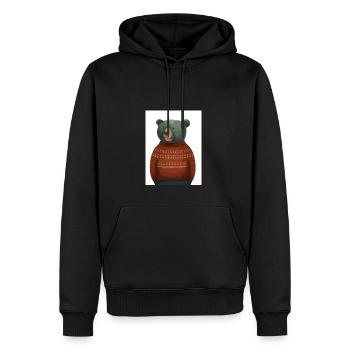 Bär im Winter Pullover - Männer Premium Bio Hoodie - Schwarz - Vorne - Nico (187cm)