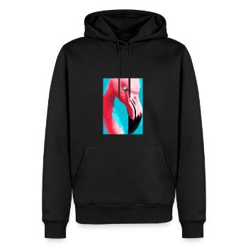 Flamingo-Kopf - Männer Premium Bio Hoodie - Schwarz - Vorne - Nico (187cm)