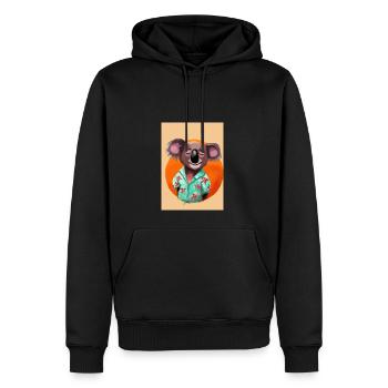 Koala mit Hawaii-Hemd - Männer Premium Bio Hoodie - Schwarz - Vorne - Nico (187cm)