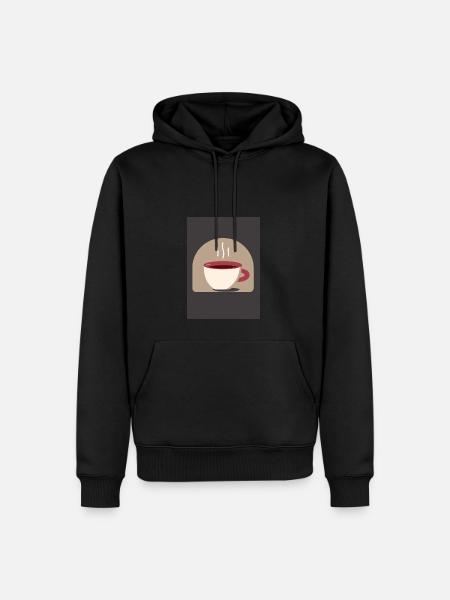 Minimalistischer Küchenkaffee - Männer Premium Bio Hoodie - Schwarz