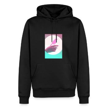 Retro-Vogel - Männer Premium Bio Hoodie - Schwarz - Vorne - Nico (187cm)