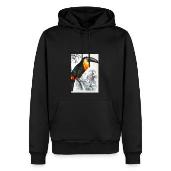 Tucan in Schwarz Weiß Dschungel - Männer Premium Bio Hoodie - Schwarz - Vorne - Nico (187cm)