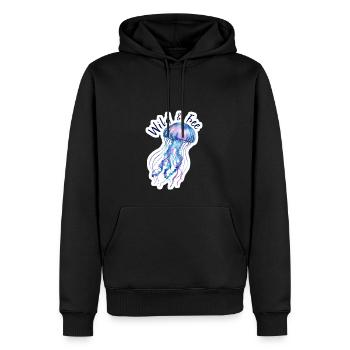 Wild & Free: Ocean Jellyfish - Men’s Premium Organic Hoodie - black - Front - Nico (187cm)