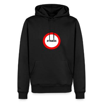 Stressverbot - Männer Premium Bio Hoodie - Schwarz - Vorne - Nico (187cm)