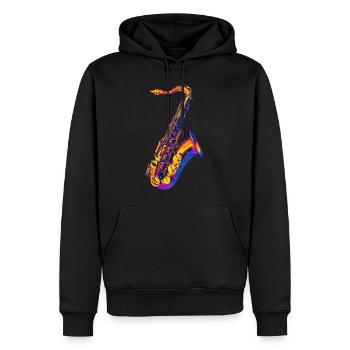 Saxophon - Männer Premium Bio Hoodie - Schwarz - Vorne - Nico (187cm)