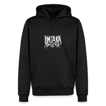 collection untaka wear - Sweat à capuche Premium bio Homme - noir - Devant - Nico (187cm)