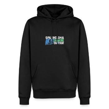 Opa und Oma auf Tour auf gemeinsamer Radtour - Männer Premium Bio Hoodie - Schwarz - Vorne - Nico (187cm)