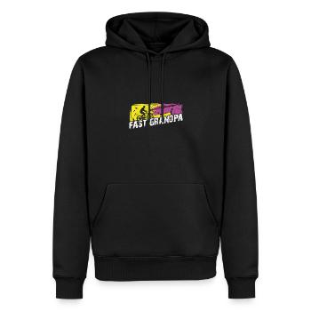 Grand-père rapide sur le vélo - Sweat à capuche Premium bio Homme - noir - Devant - Nico (187cm)