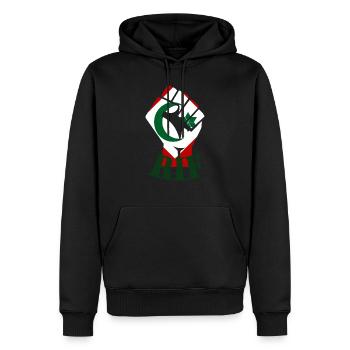 RIF - Männer Premium Bio Hoodie - Schwarz - Vorne - Nico (187cm)