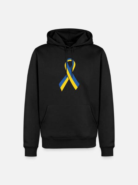 Ukraine - Solidarität - Männer Premium Bio Hoodie - Schwarz