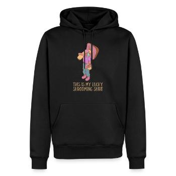 Pilze sammeln Pilzsammler - Männer Premium Bio Hoodie - Schwarz - Vorne - Nico (187cm)