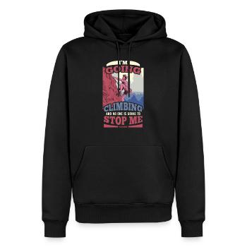 Grimper - Sweat à capuche Premium bio Homme - noir - Devant - Nico (187cm)