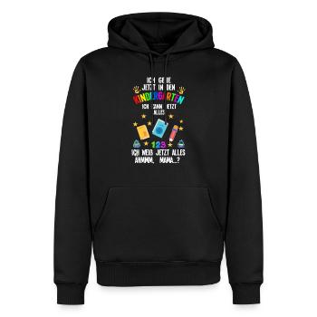 Kindergarten Anfang Kindergartenanfänger Geschenk - Männer Premium Bio Hoodie - Schwarz - Vorne - Nico (187cm)