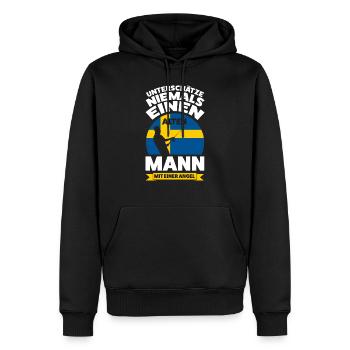 Schwedisch Angler Angeln Schweden Geschenk - Männer Premium Bio Hoodie - Schwarz - Vorne - Nico (187cm)